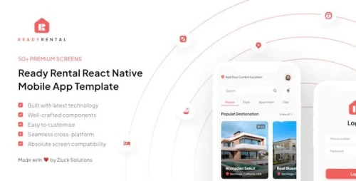 Ready Rental - Rental Properties Mobile App React Native Template