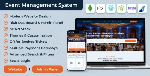 Find E-Event - Event Management System & Ticket Booking Website with Admin Panel (MERN Stack)