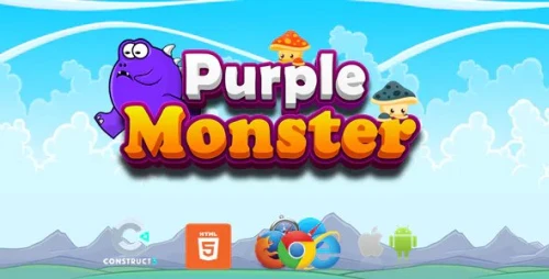 Purple Monster - Platform Game - HTML5/Mobile - (C3P)