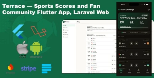 Terrace | Sports Scores Flutter App with Laravel Web Script