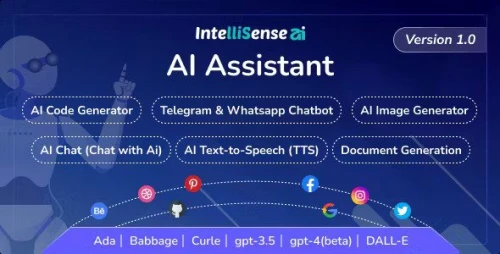 IntelliSense AI with SaaS - AI Writing Assistant,Chatbot WhatsApp and Telegram