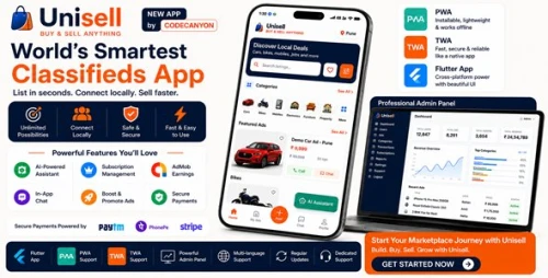 Unisell | AI Classified Marketplace | Flutter App With Laravel Admin