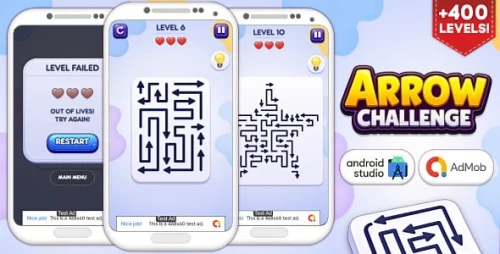 Arrow Challenge - Puzzle Game Android Studio Project with AdMob Ads + Ready to Publish