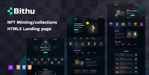 Bithu - NFT Minting/Collection Landing Page HTML5 Template