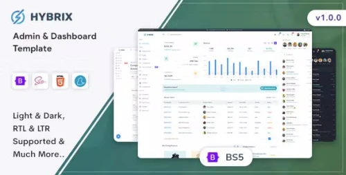 Hybrix - Admin &amp; Dashboard Template