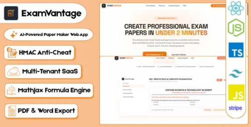 ExamVantage | AI-Powered Exam Generator | React & Node.js Web App