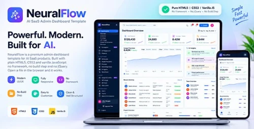 NeuralFlow | AI SaaS Admin Dashboard Template