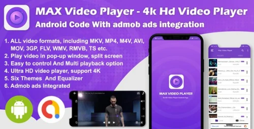 Android Max Player - 4k HD Video Player with Admob Ads (version-2)
