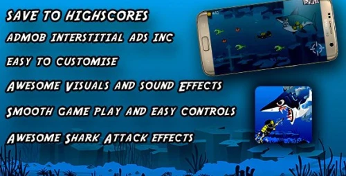 AngryShark : Best Scuba Fishing Game : Android Full BuildBox Game Android Studio Project - IOS