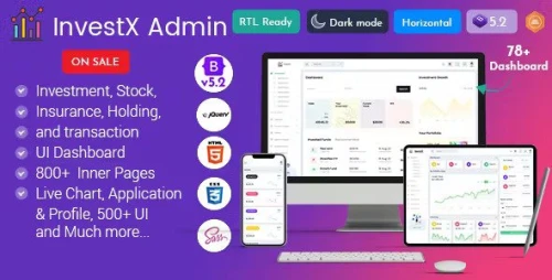 InvestX - Investment Portfolio Admin Dashboard Template