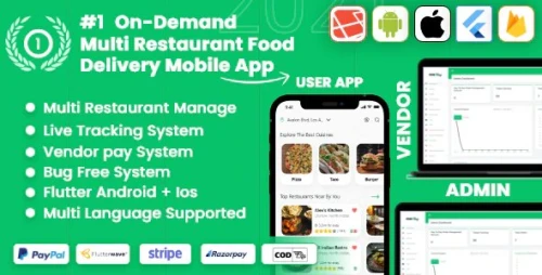 food delivery - Multiple Restaurants food Delivery Flutter App Mealup