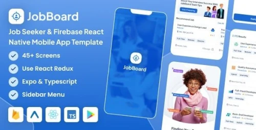 JobBoard - Job Seeker Firebase React Native Expo Mobile App Template