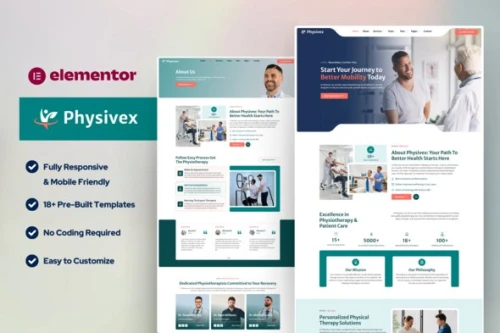 Physivex - Physical Therapy & Physiotherapy Elementor Template Kit