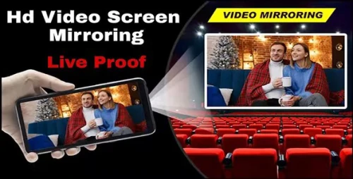 HD Video Screen Mirroring Cast - Video Projector Simulator - Remote Control - Video Player