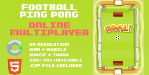 Football Ping Pong. Online Multiplayer. HTML5 Game (Construct 3). Web and Mobile ready
