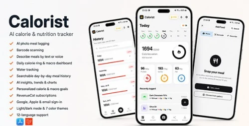 Calorist | iOS App AI Calorie Tracker with Laravel Admin Panel