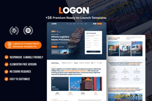 Logon - Logistics & Transportation Elementor Template Kit
