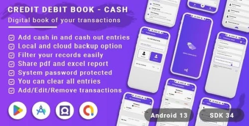 Credit Debit Book - Cash Book - Digital Khata Book(Android 13 + SDK 34)