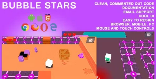Bubble Stars. Mobile, Html5 Game .c3p (Construct 3)