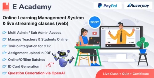 Online Learning Management System With Live Streaming & Web