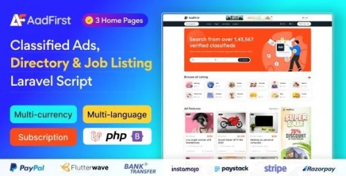 Aadfirst - Classified Ads, Directory & Job Listing Laravel Script