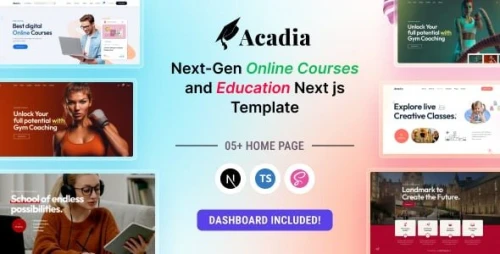 Acadia - University & Online Course React Next js Template