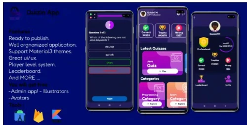 Quizin App - Quiz Application - Quiz Game - Level Up - Rank Up