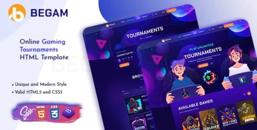 Begam - Online Gaming Tournaments HTML Template