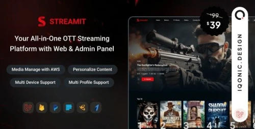 Streamit Laravel - OTT, Movies & Live Video Streaming Platform