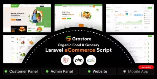 GroStore - Food & Grocery Laravel eCommerce with Admin Dashboard