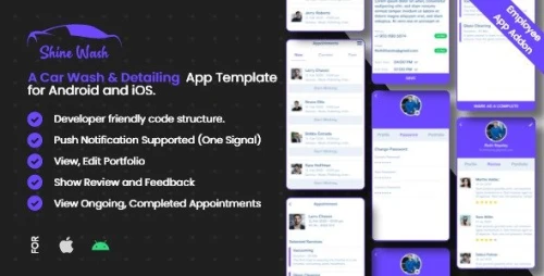 Car wash detailing Employee App for Shinewash Flutter
