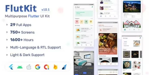 FlutKit - Flutter & Figma UI Kit