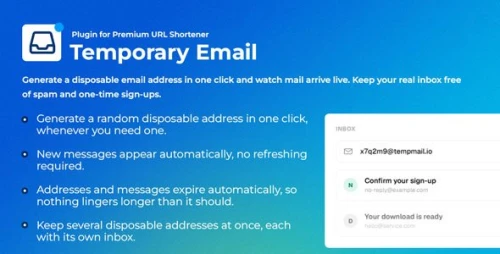 Temporary Email Plugin for Premium URL Shortener