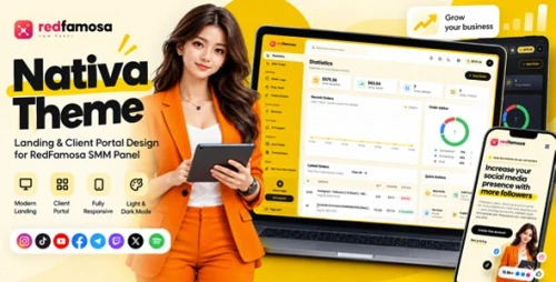 Nativa Theme - Landing & Client Portal Design for RedFamosa SMM Panel