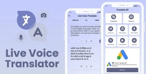 Live Voice Translator with AdMob Facebook Ads Android