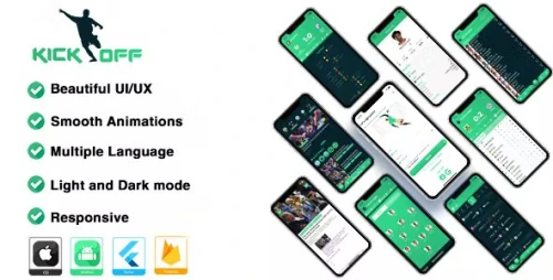 Kick-Off: Multiple Languages ( LiveScore, Events, statistics,... ) Api Flutter Application