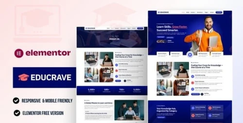 Educrave - Online Courses & Education Elementor Pro Template Kits