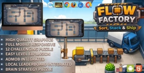 Flow Factory - Puzzle Brain Game | AdMob | Construct 3