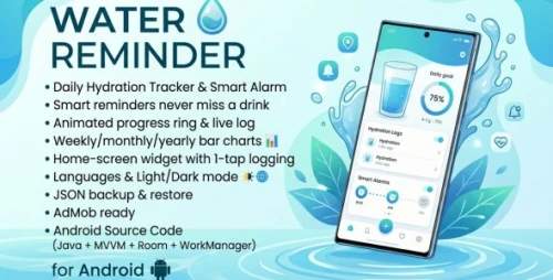 Water Reminder – Daily Hydration Tracker & Smart Alarm App for Android