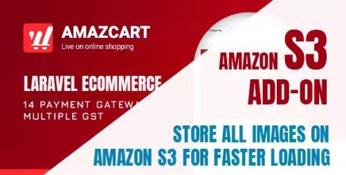 Amazon S3 add-on - AmazCart Laravel Ecommerce System CMS