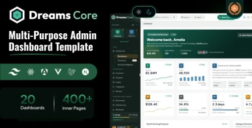 Dreams Core - Multi Purpose Tailwind CSS Admin HTML Template