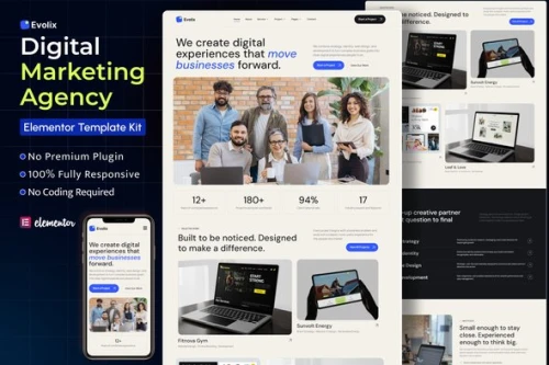 Evolix – Digital Marketing Agency Elementor Template Kit