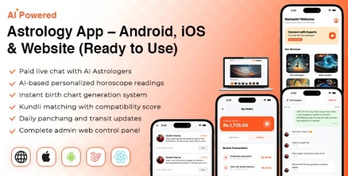 AstroTalky - AI Astrology App | Horoscope, Kundli & Chat | Android, iOS, Web & Admin | React+Laravel