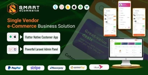 Smart eCommerce - Single Vendor Complete e-Commerce Mobile App With Admin Panel
