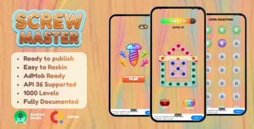 Screw Master Puzzle Game - Android Studio Project | AdMob Ads | Publish Ready