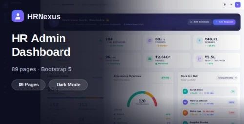 HRNexus — Bootstrap 5 HR & Admin Dashboard UI Kit