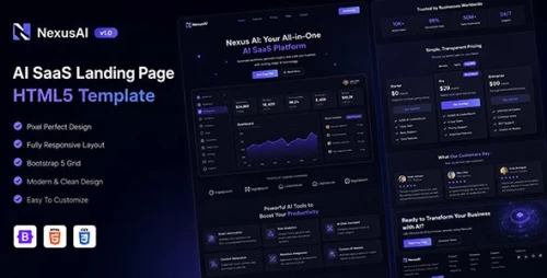 NexusAI - AI SaaS Landing Page Template
