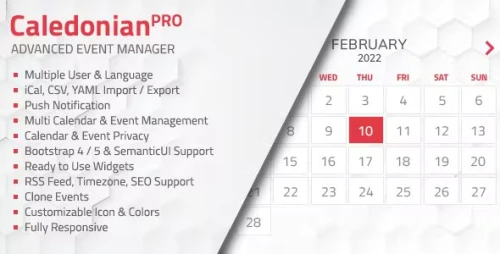 Caledonian PRO PHP Event Calendar