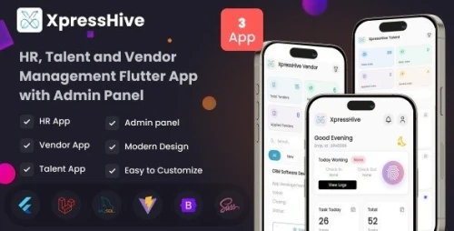 XpressHive | HR and Workforce Management Flutter App With Laravel Admin Panel