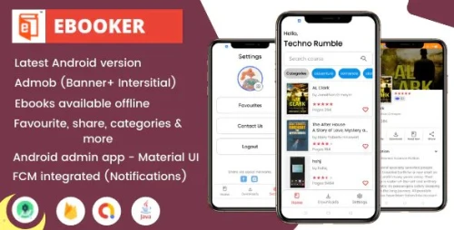 Eboker - Android Ebooks App (PDF, ePub, Firebase, Material Design, Admin Panel)